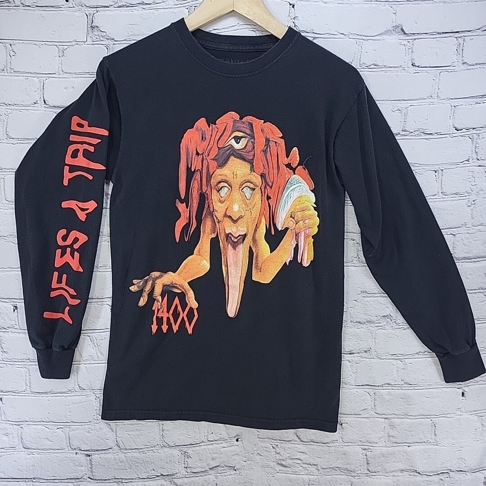 Trippie Redd Shirt Mens Sz S‎ Lifes a Trip Long Sleeve Black Red